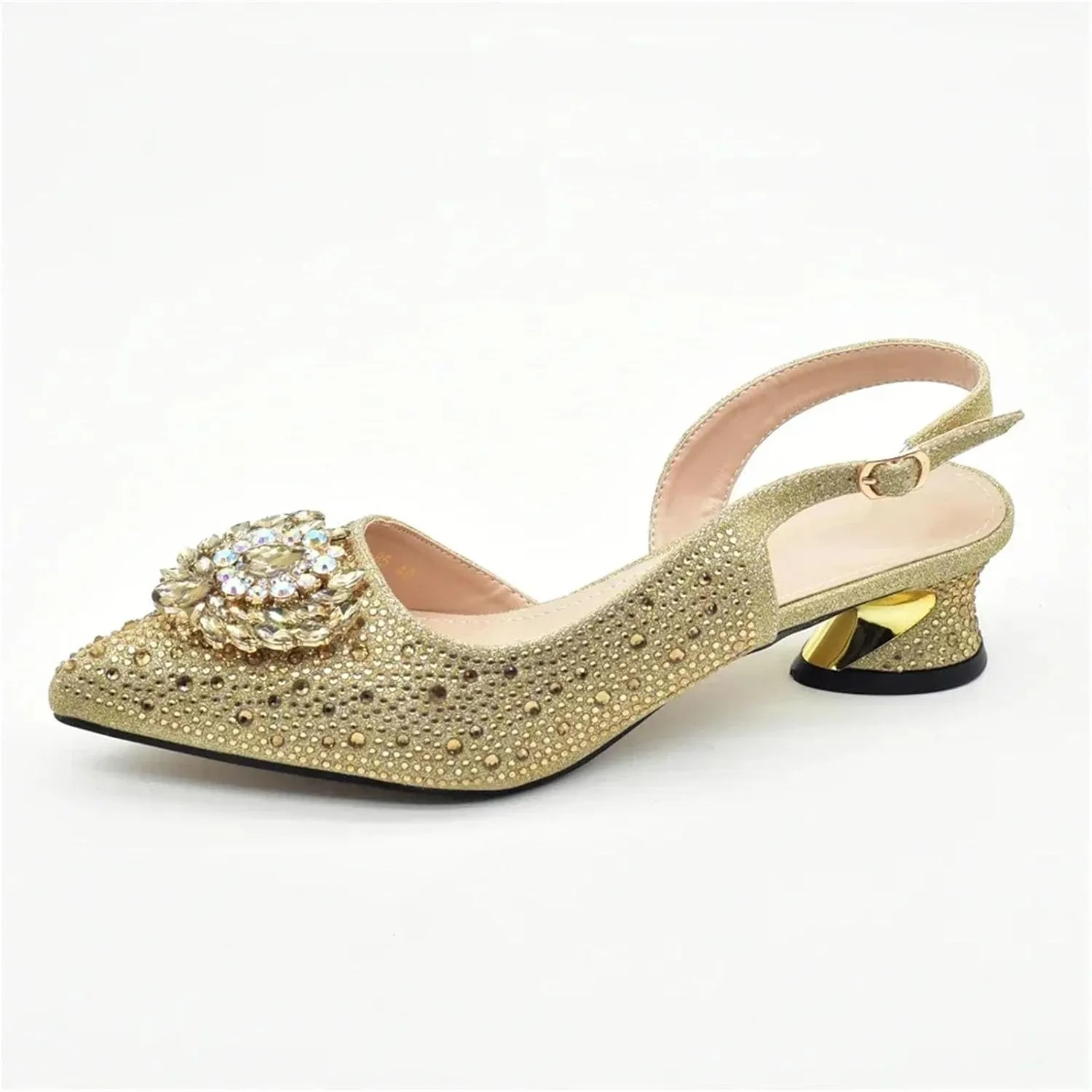 Womens Italian Designer Inspired Evening Shoes and Shoulder Bag Set Rhinestone Decorated High Heels for Formal