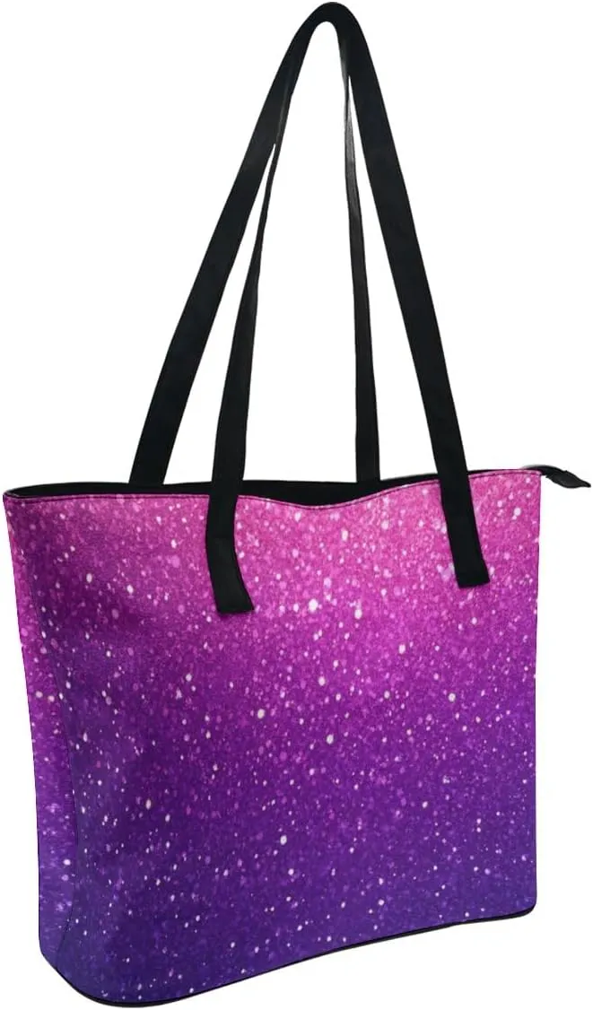 Women's Large Capacity Handbag, Lightweight Compartment and Open Pocket Tote Bag with Zipper for Work