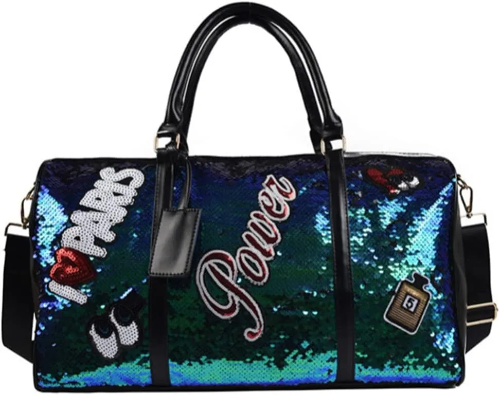 Women's Large cortex waterproof Duffel/Weekender Bag with Shoe Pocket, Travel Bag (Purple)
