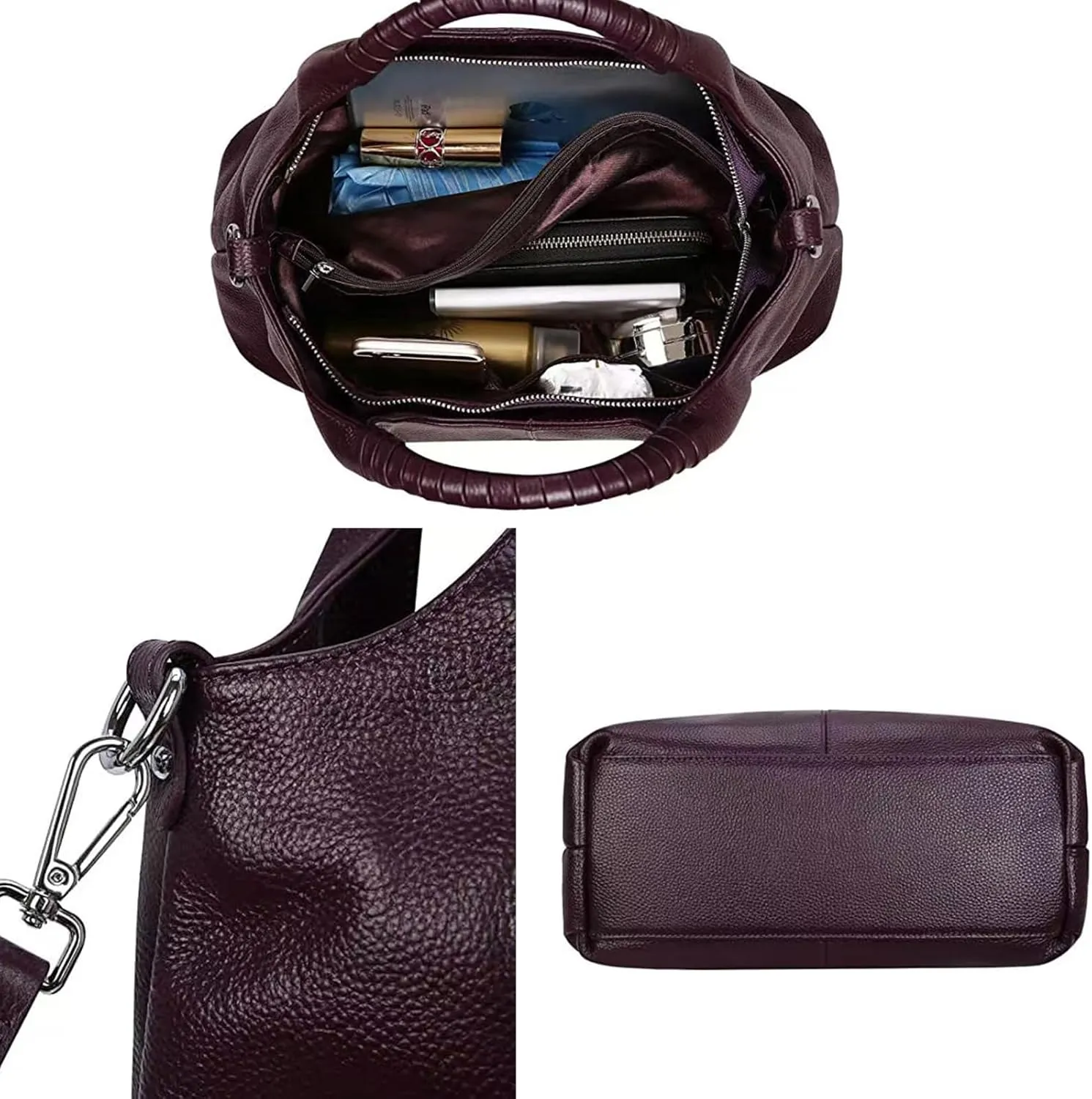 Womens Leather Purses and Handbags Shoulder Bag Top Handle Satchel Ladies Soft Large Tote Bag Cross Body Hobo Bags