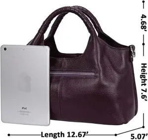 Womens Leather Purses and Handbags Shoulder Bag Top Handle Satchel Ladies Soft Large Tote Bag Cross Body Hobo Bags