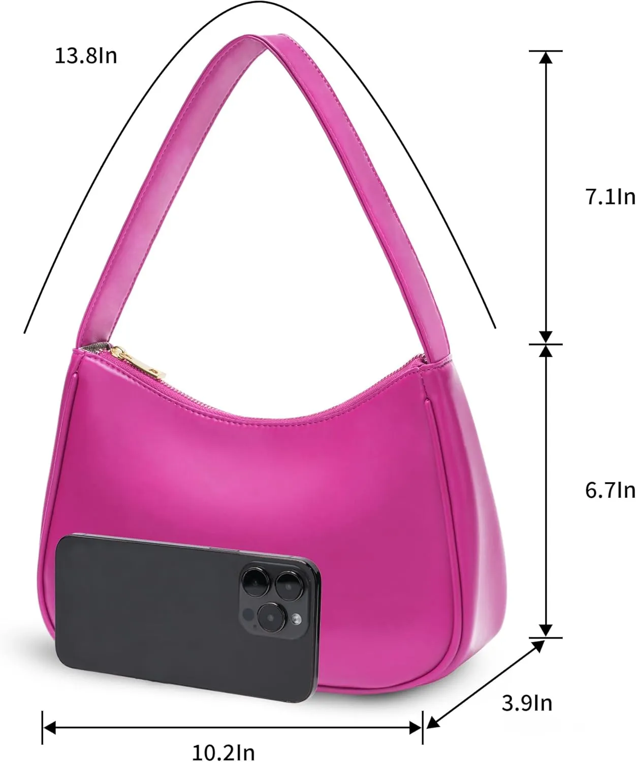 Women's Shoulder Bags, Small Hobo Tote Elegant Clutch Purse with Zipper Closure