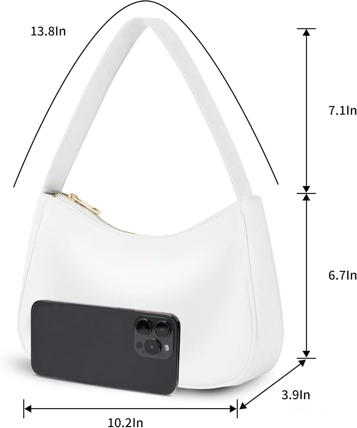 Women's Shoulder Bags, Small Hobo Tote Elegant Clutch Purse with Zipper Closure