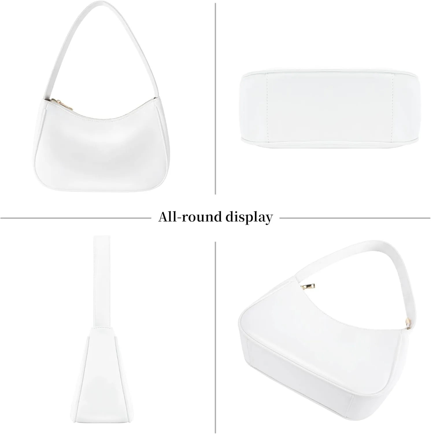 Women's Shoulder Bags, Small Hobo Tote Elegant Clutch Purse with Zipper Closure