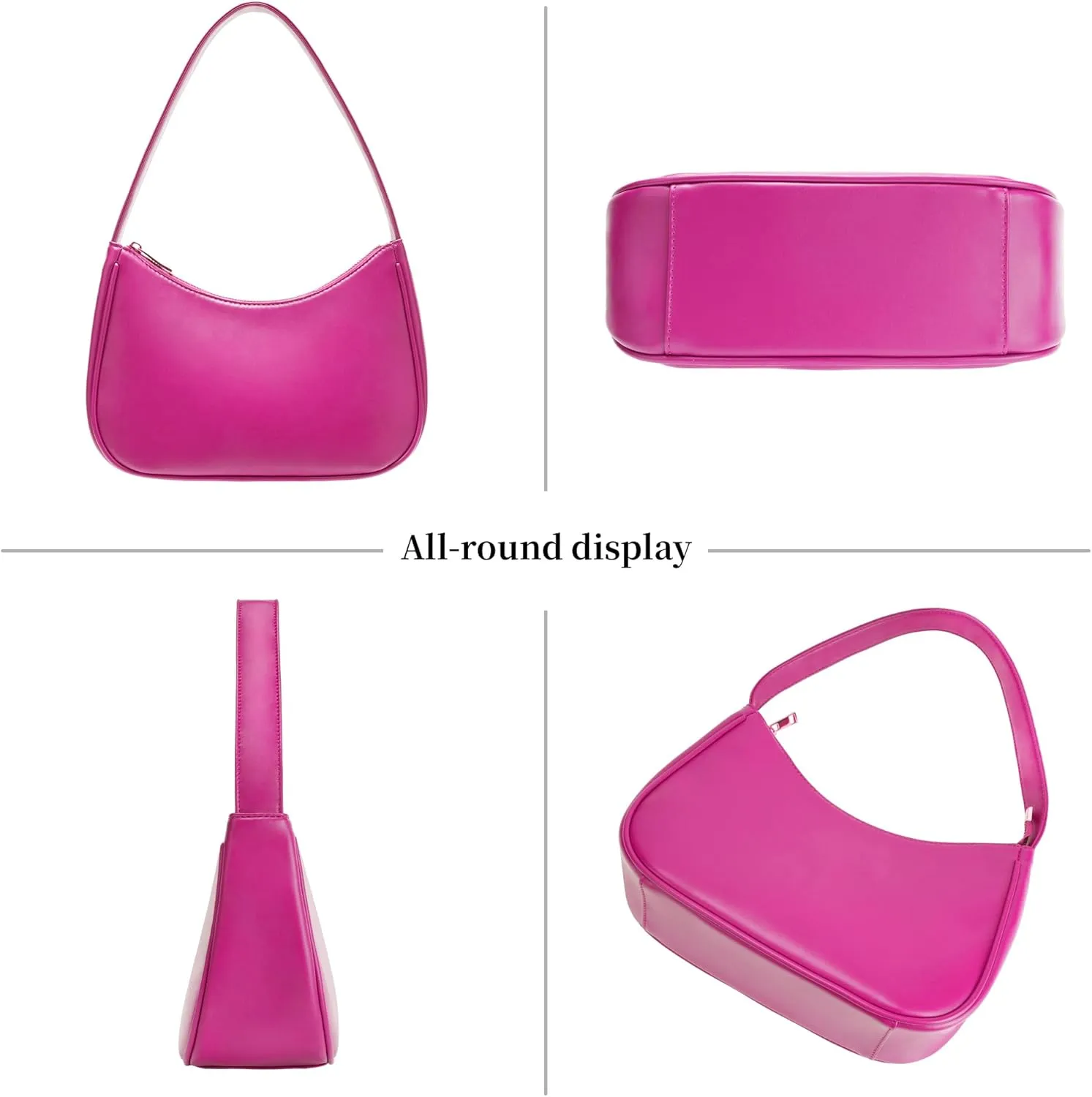 Women's Shoulder Bags, Small Hobo Tote Elegant Clutch Purse with Zipper Closure