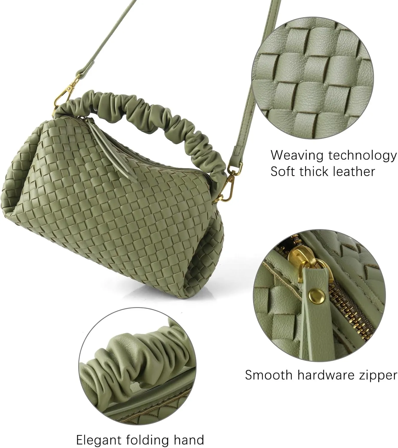 Women's Small Vegan Leather Tote Bag - Compact Woven Shoulder Purse for Daily Use, Retro Handmade Mini Bag