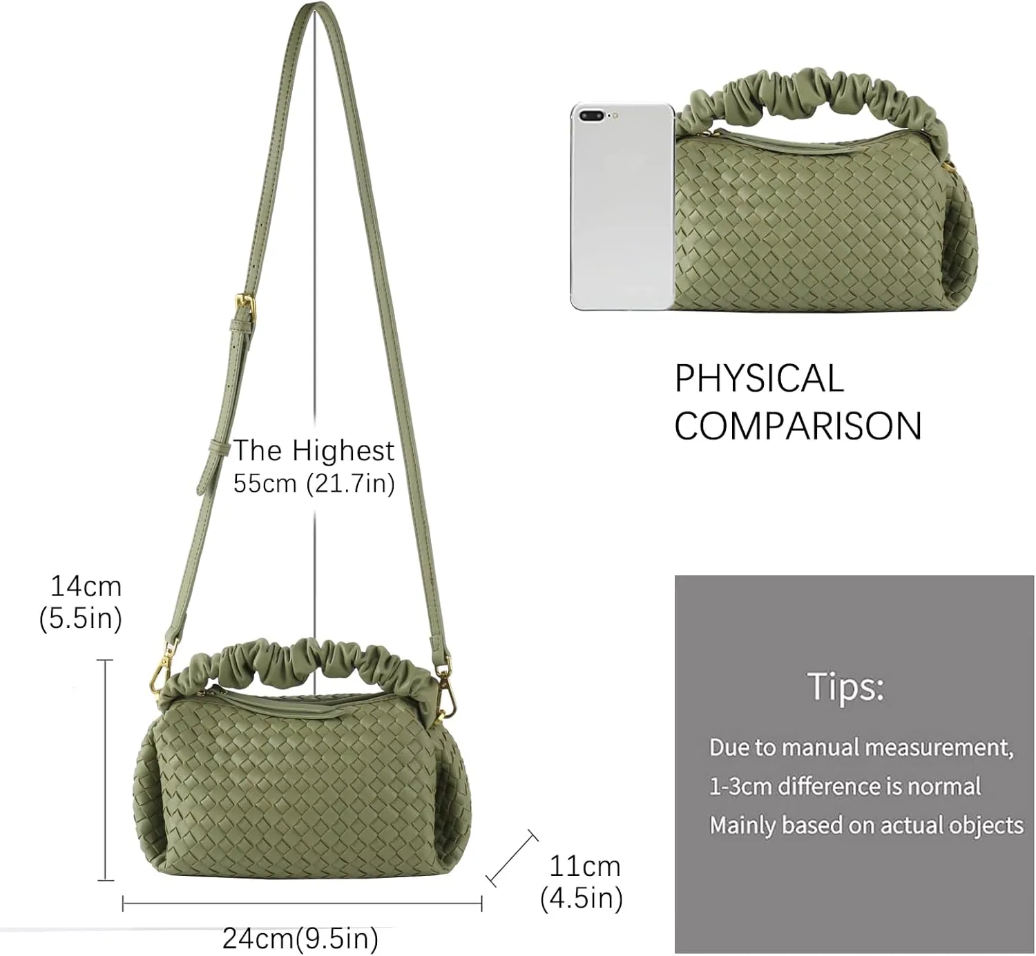 Women's Small Vegan Leather Tote Bag - Compact Woven Shoulder Purse for Daily Use, Retro Handmade Mini Bag