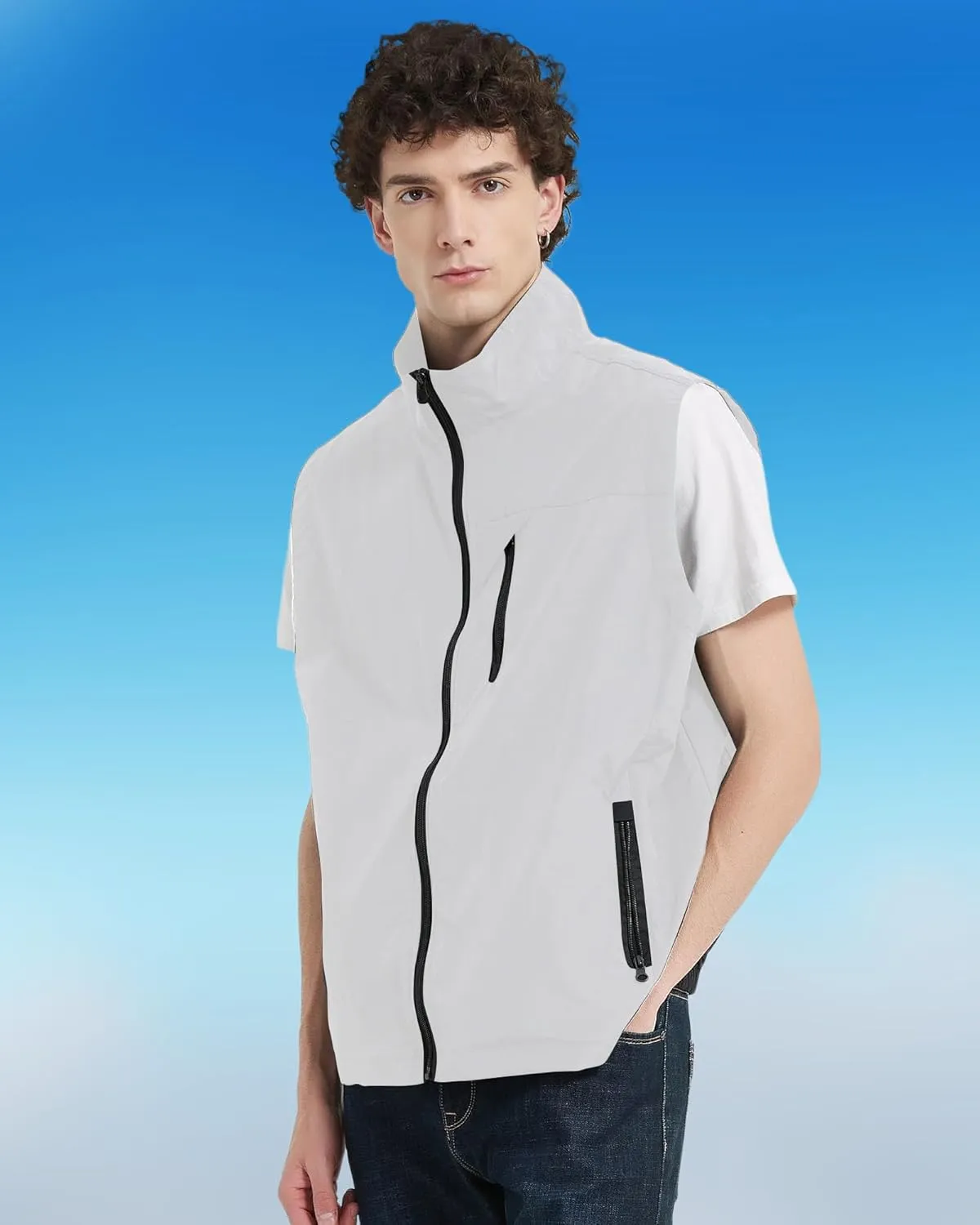 Work Cooling Vest for Men and Women, with 24 Ice Bags Cool Lightweight Fishing Vest, 6 Cooling Zones