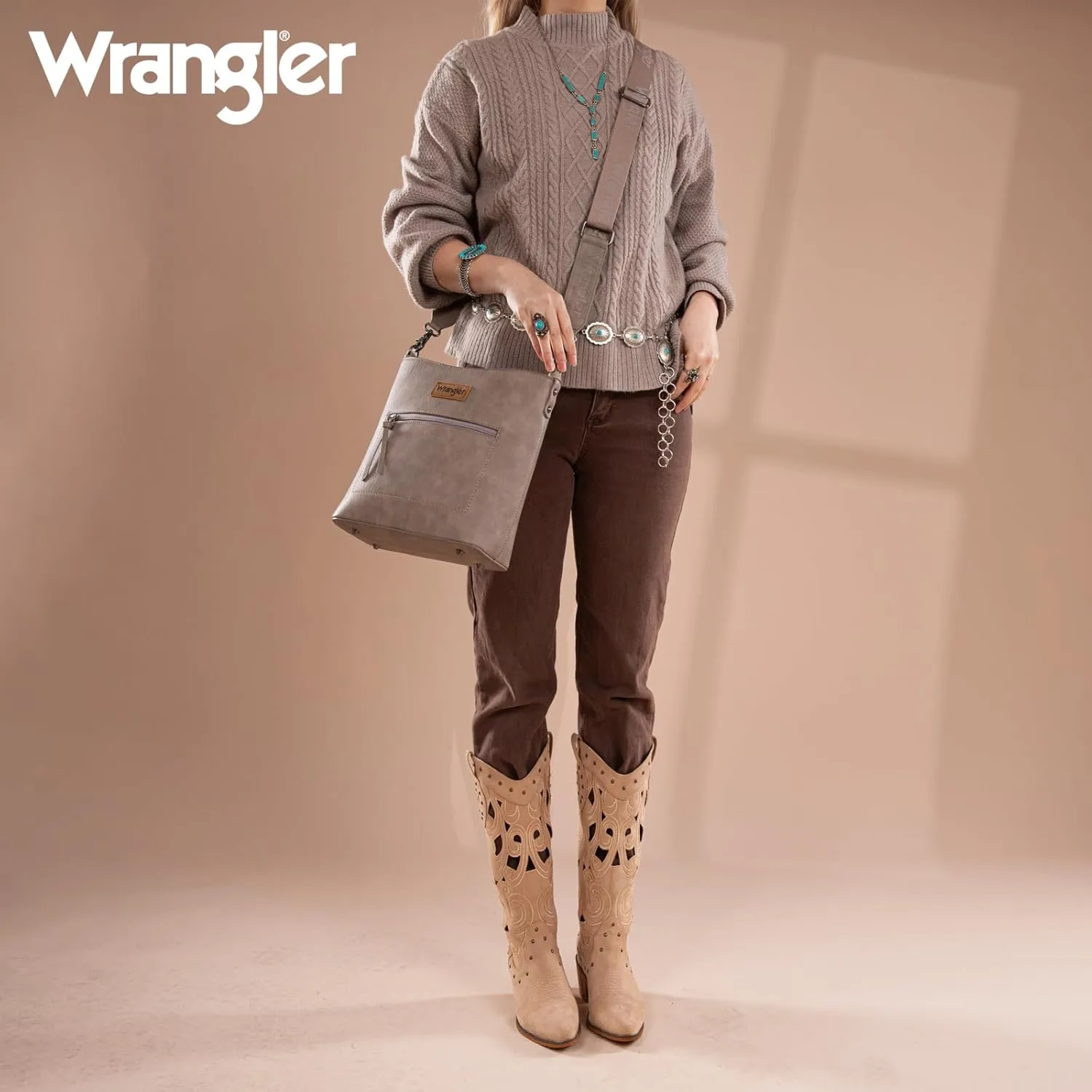 Wrangler Crossbody Bags for Women Lightweight Handbags and Purses Travel Shoulder Purse