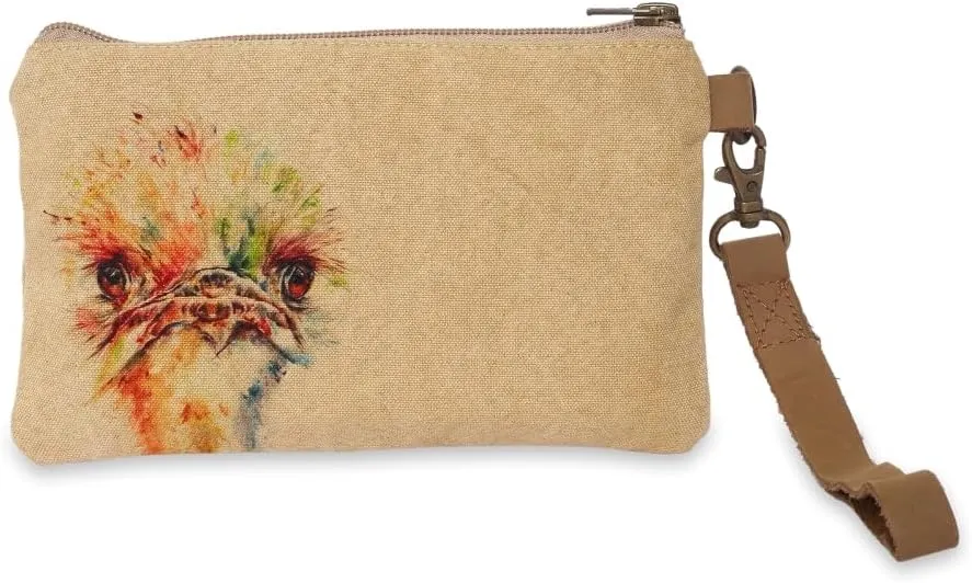Wristlet Wallets for Women - 4.7" x 8" Handcrafted Womens Wallet, 100% Cotton Canvas with Leather Strap