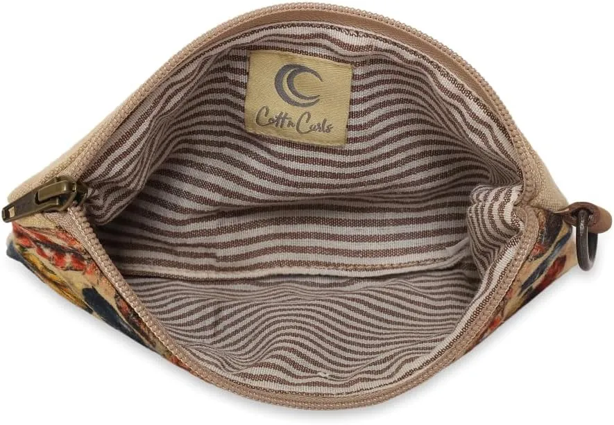 Wristlet Wallets for Women - 4.7" x 8" Handcrafted Womens Wallet, 100% Cotton Canvas with Leather Strap