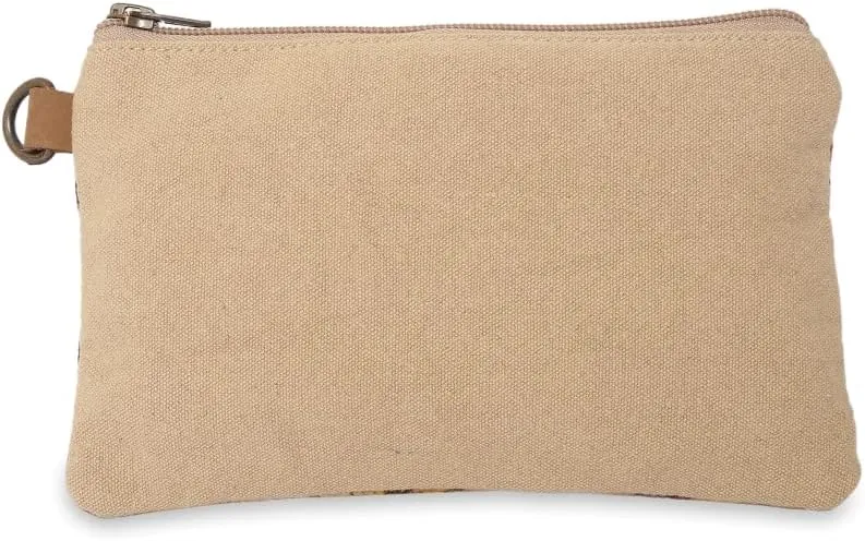 Wristlet Wallets for Women - 4.7" x 8" Handcrafted Womens Wallet, 100% Cotton Canvas with Leather Strap