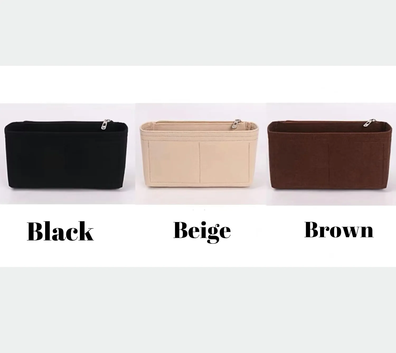 Xoppia Bag Organizer compatible with Hermes Neo Garden 23 Bag. Felt Insert for Handbag. Bag Liner for Women Tote Bags. (Beige, Style B: Side Zipper)