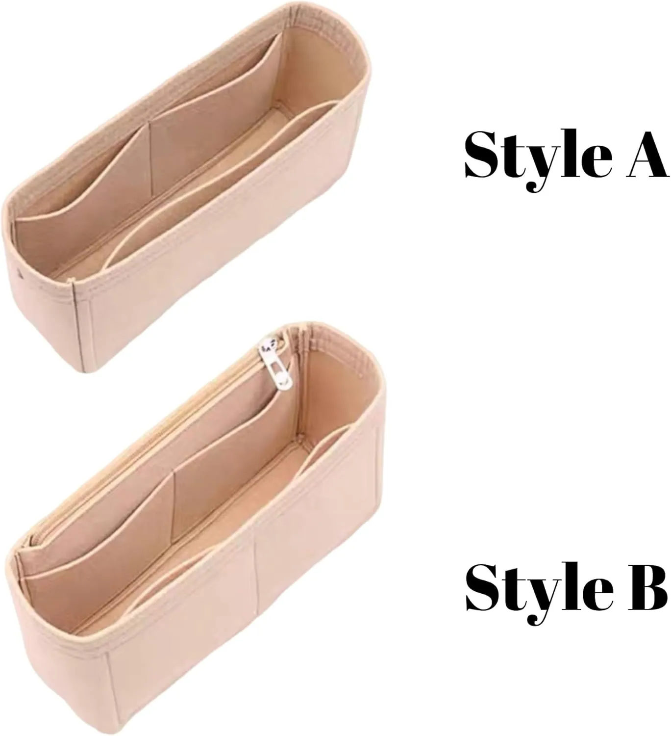 Xoppia Style A Bag Organizer for The Row 90's Bag. Beige Felt Insert for Women's Tote Bags