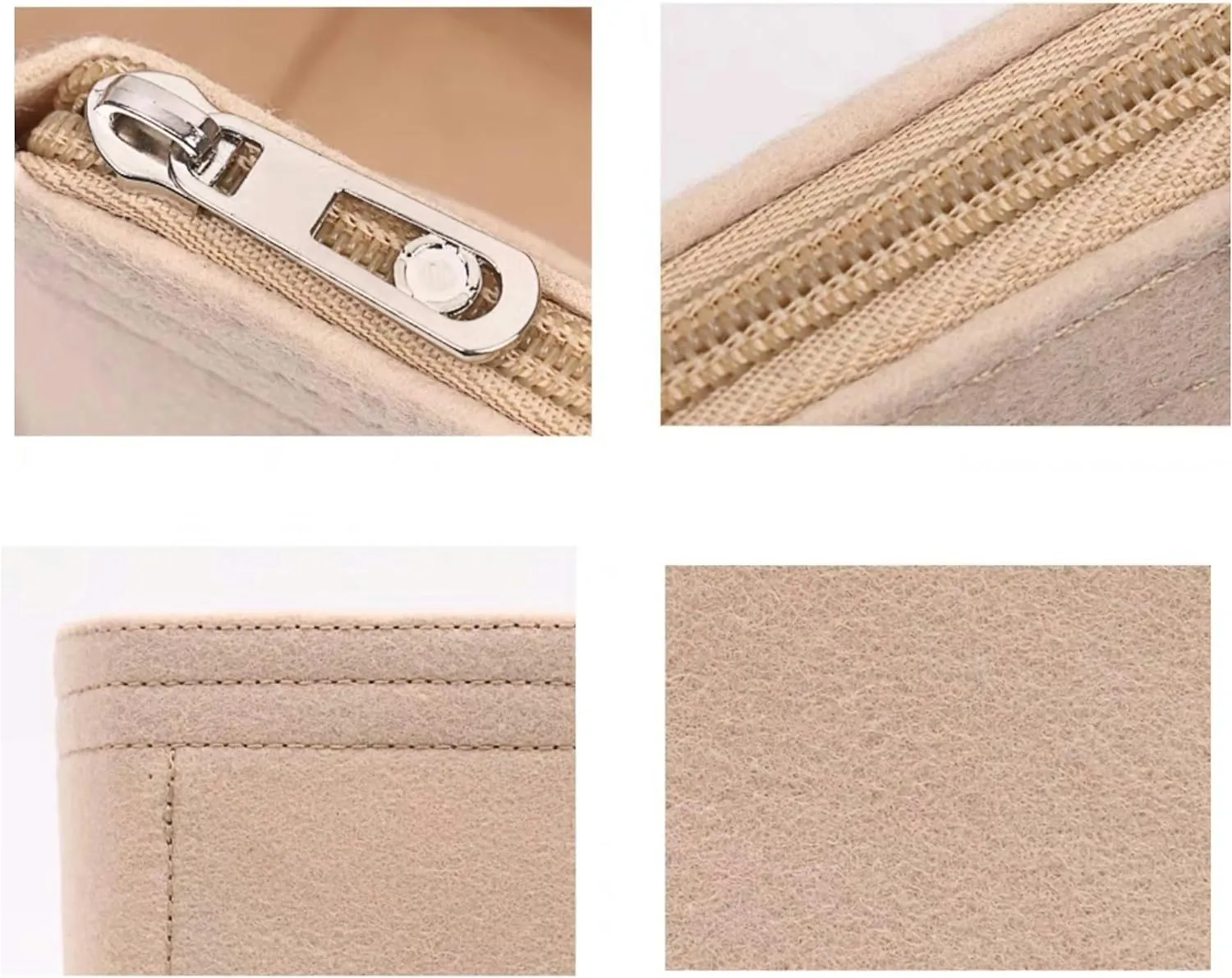 Xoppia Style A Bag Organizer for The Row 90's Bag. Beige Felt Insert for Women's Tote Bags
