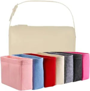 Xoppia Style A Bag Organizer for The Row 90's Bag. Beige Felt Insert for Women's Tote Bags
