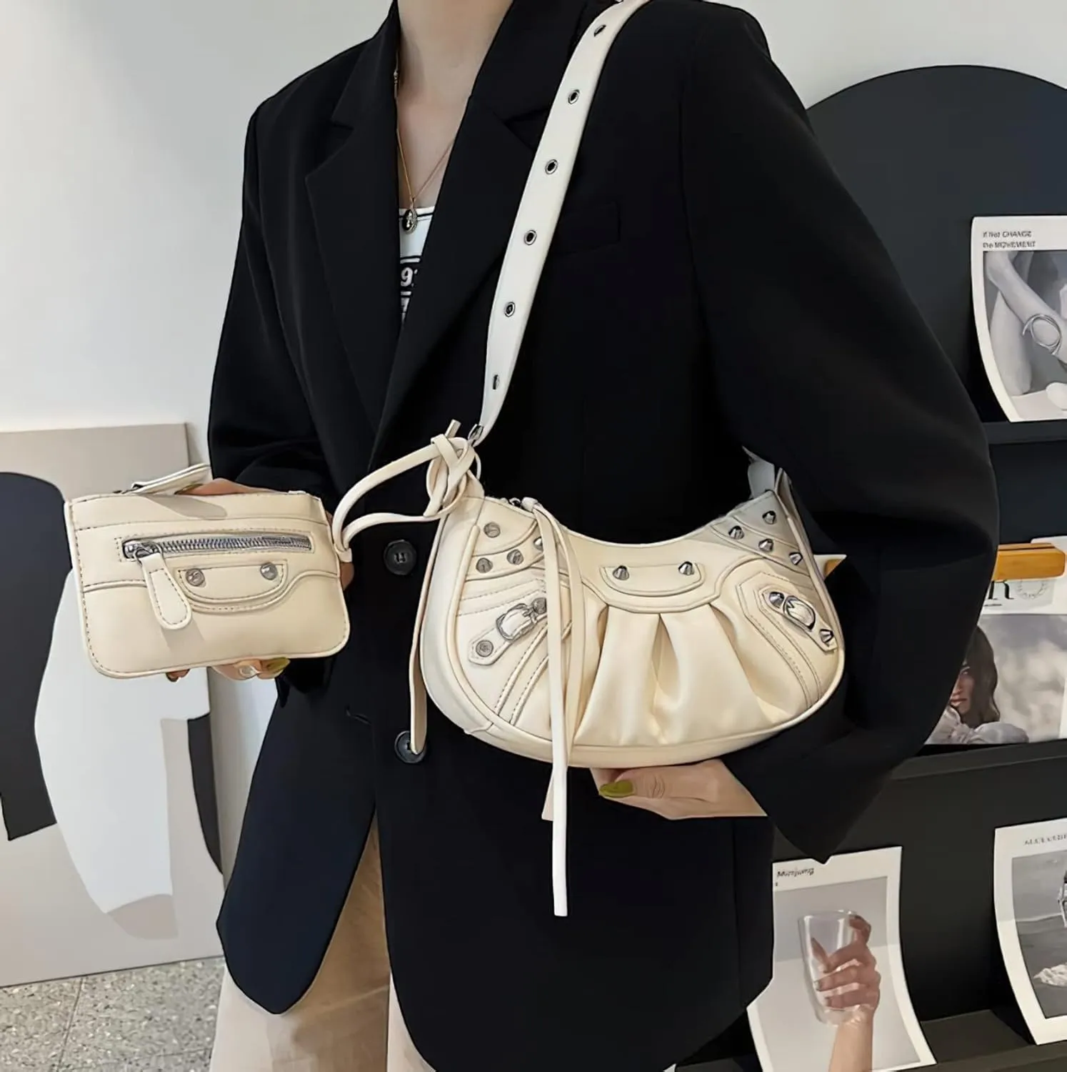 Y2k Purse Crossbody Bags for Women Trendy Y2k Bag Adjustable Strap Shoulder Bag for Women Sling Bags for Women
