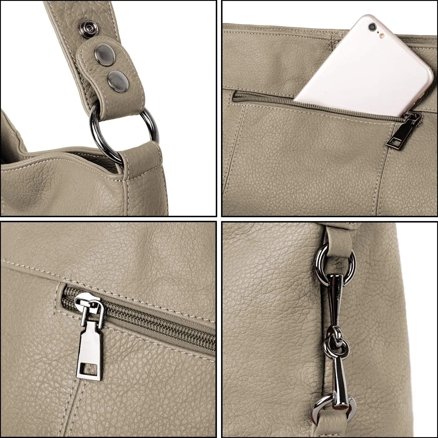 YALUXE Genuine Leather Shoulder Bags Stylish Hobo Handbags Purses Crossbody Bags for Women