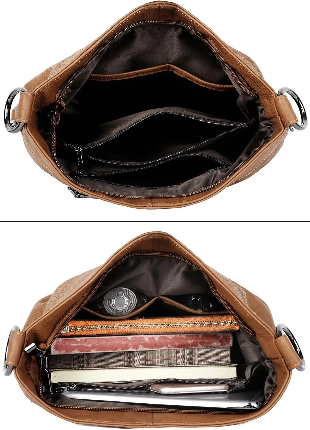 YALUXE Genuine Leather Shoulder Bags Stylish Hobo Handbags Purses Crossbody Bags for Women