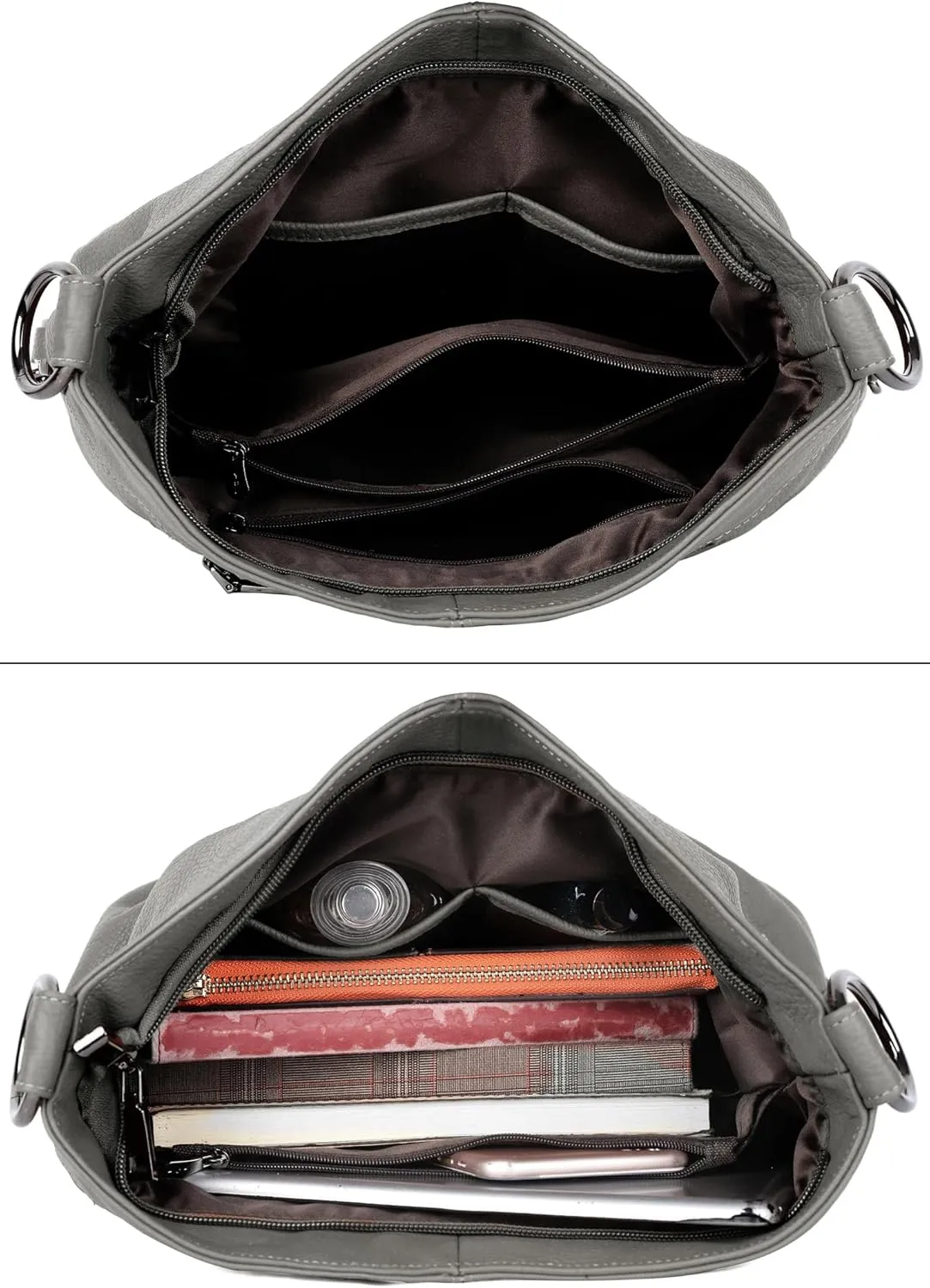 YALUXE Genuine Leather Shoulder Bags Stylish Hobo Handbags Purses Crossbody Bags for Women