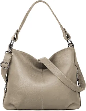 YALUXE Genuine Leather Shoulder Bags Stylish Hobo Handbags Purses Crossbody Bags for Women