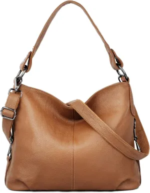 YALUXE Genuine Leather Shoulder Bags Stylish Hobo Handbags Purses Crossbody Bags for Women