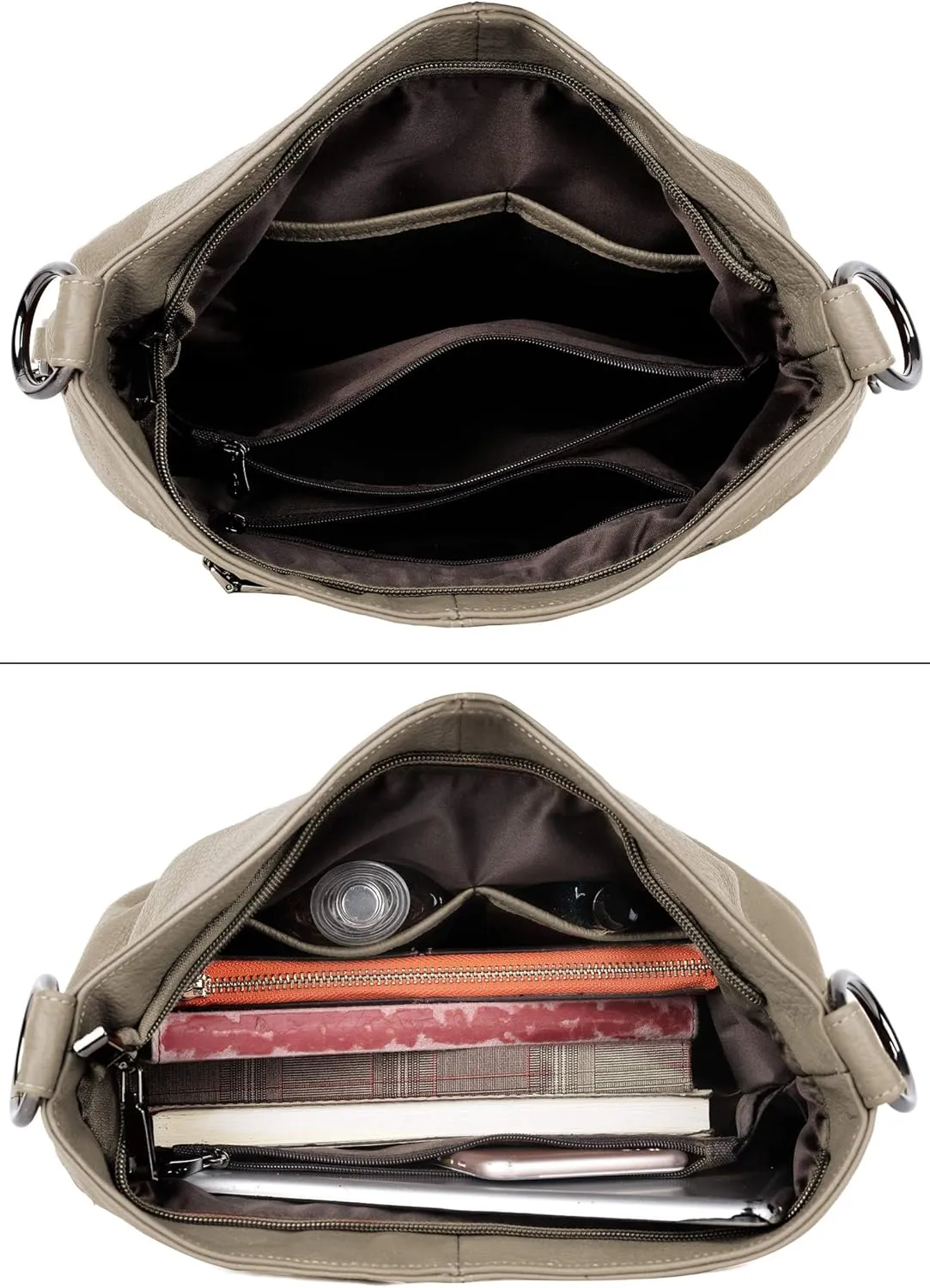 YALUXE Genuine Leather Shoulder Bags Stylish Hobo Handbags Purses Crossbody Bags for Women