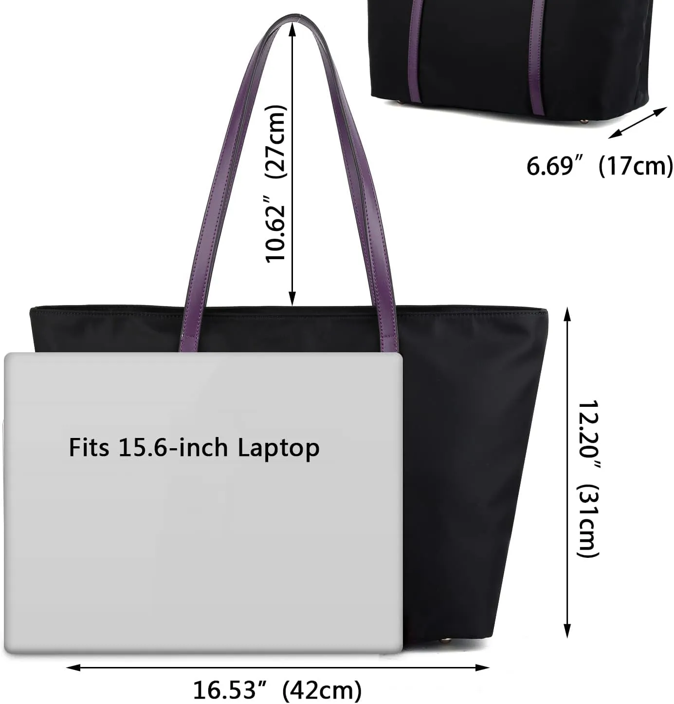 YALUXE Women's Nylon Tote Bags Large Capacity Shoulder Bags Work Handbags Purses