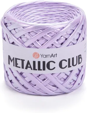 YarnArt Metallic Club Yarn – Super Bulky T-Shirt Yarn, 100% Polyester, 6.35 oz (180g), 60 yds (55m), Shiny Multicolor Thread for Handbags, Chic Night Bags, and Crochet Projects (8101)