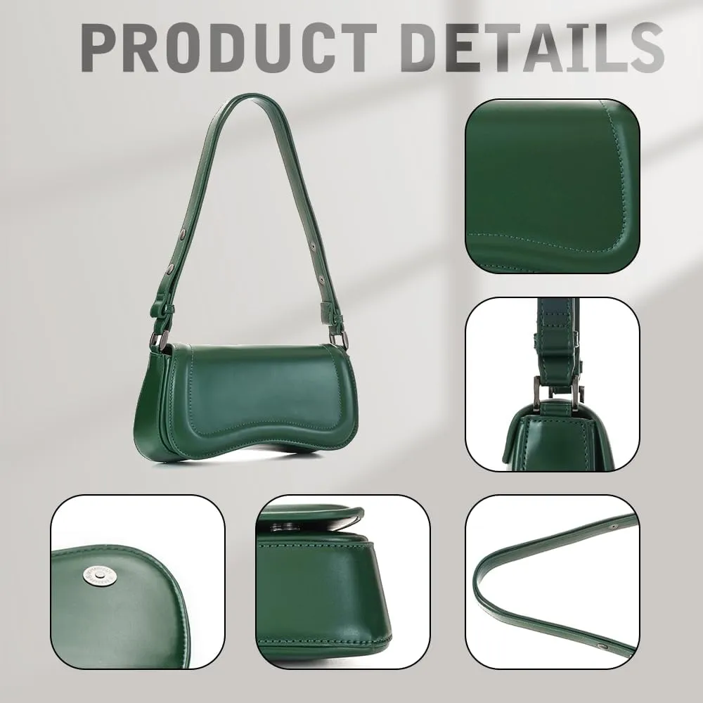 YDSIII Shoulder Bag, Women's Vintage Vegan Leather Shoulder Purse with Adjustable Strap