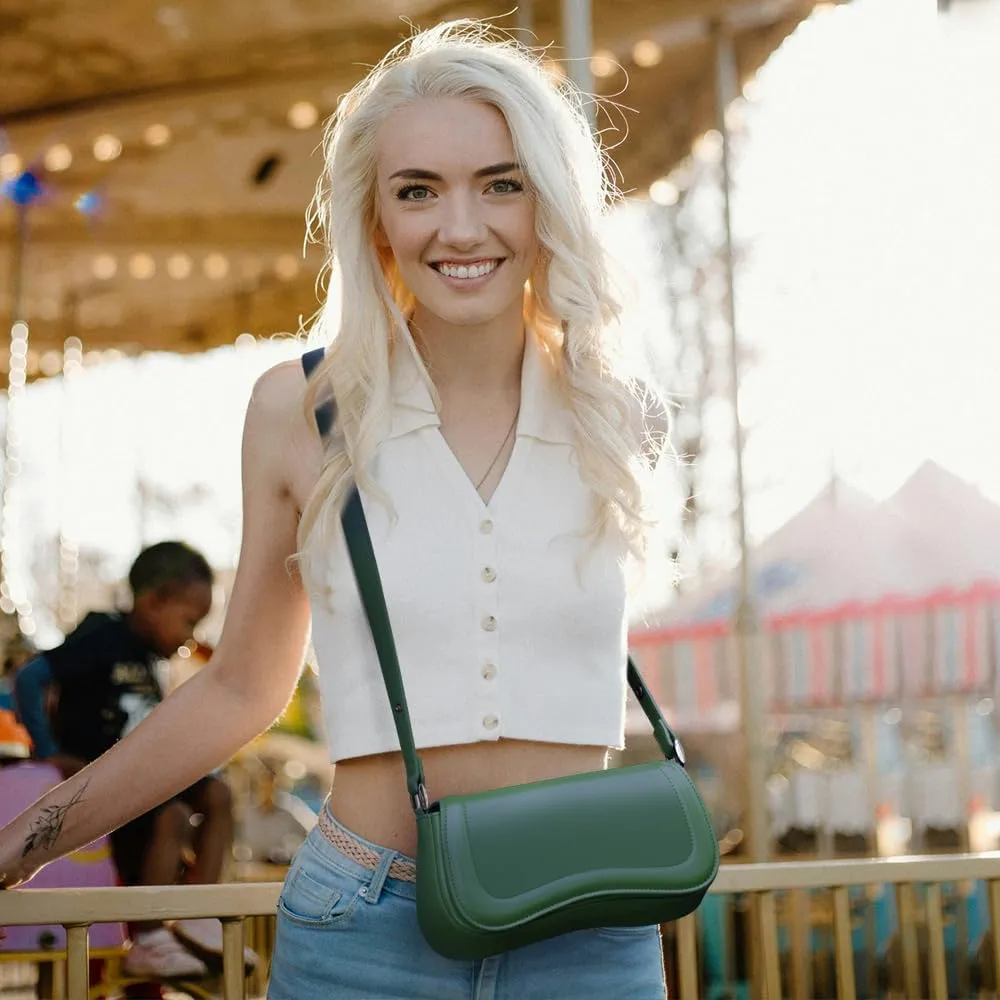 YDSIII Shoulder Bag, Women's Vintage Vegan Leather Shoulder Purse with Adjustable Strap