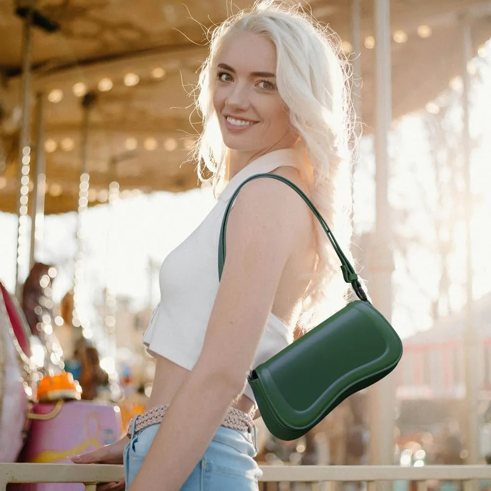 YDSIII Shoulder Bag, Women's Vintage Vegan Leather Shoulder Purse with Adjustable Strap