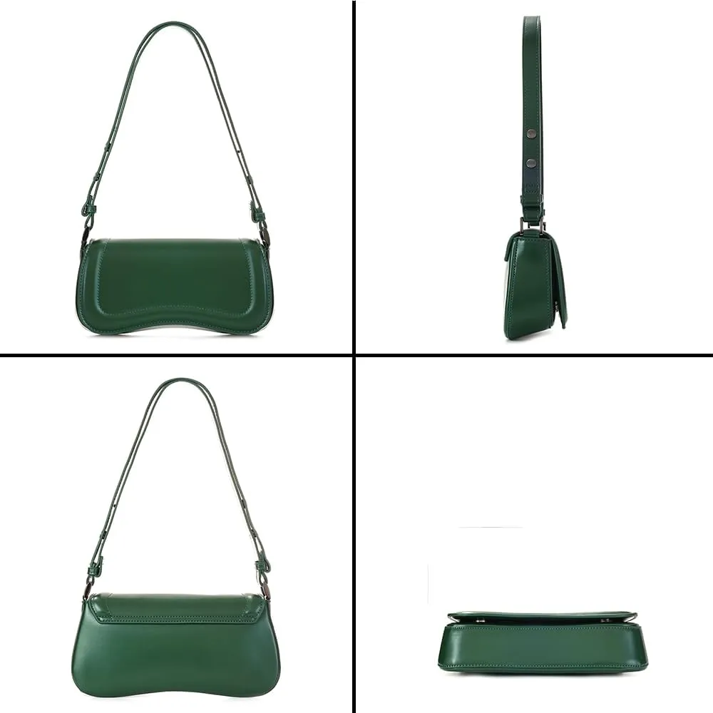YDSIII Shoulder Bag, Women's Vintage Vegan Leather Shoulder Purse with Adjustable Strap