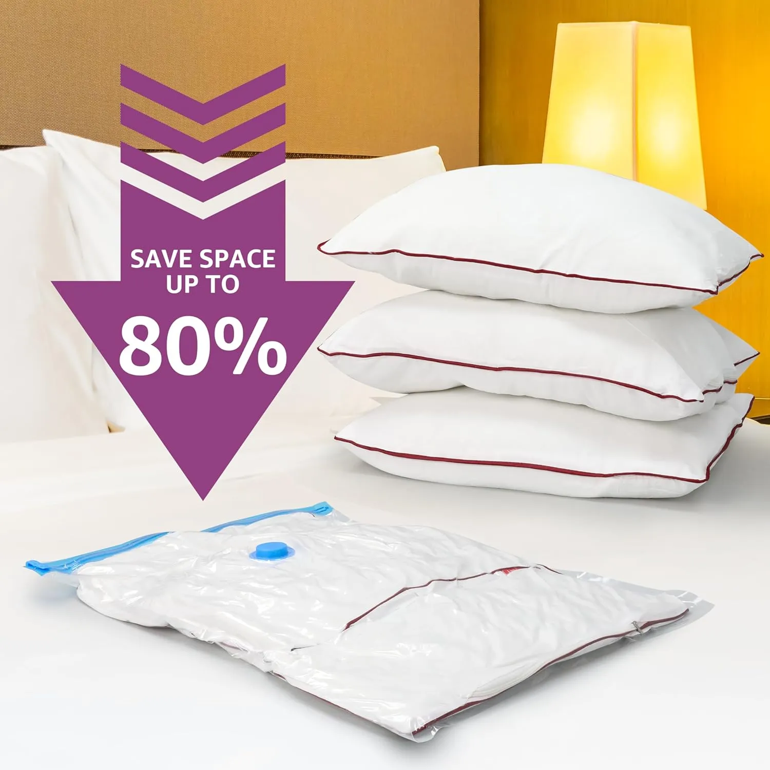 YSSOA Vacuum Storage Bags, 12-Pack Space Saver Vacuum Storage Bags, Vacuum Seal Bags for Clothing, Clothes, Comforters and Blankets Clear
