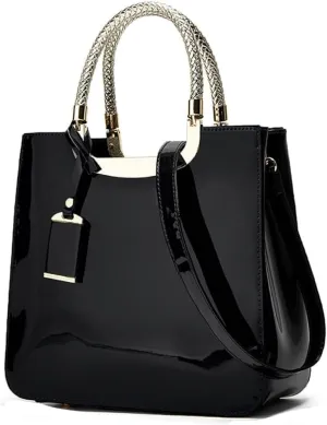 ZiMing Patent Leather Handbags Purse for Women Satchel Square Handbag Evening Bags Top Handle Bag Shoulder Bag Gorgeous Bag