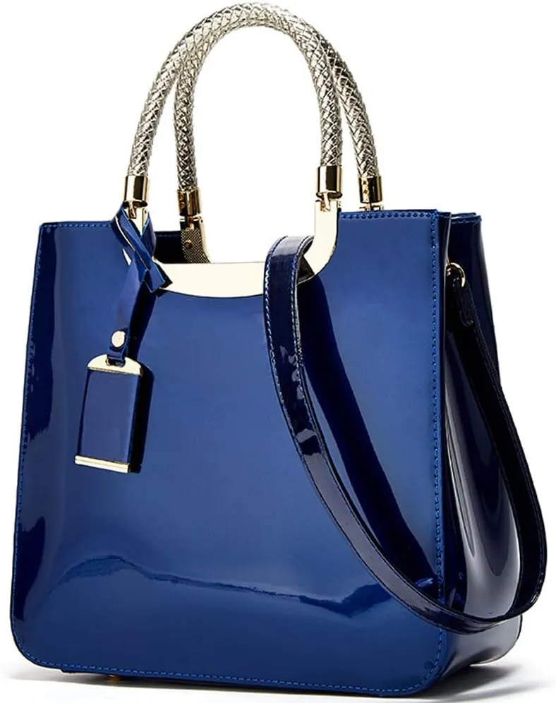 ZiMing Patent Leather Handbags Purse for Women Satchel Square Handbag Evening Bags Top Handle Bag Shoulder Bag Gorgeous Bag