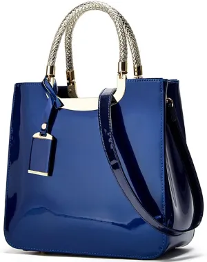 ZiMing Patent Leather Handbags Purse for Women Satchel Square Handbag Evening Bags Top Handle Bag Shoulder Bag Gorgeous Bag