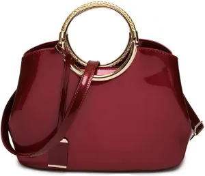 ZiMing Women Tote Bag Patent Leather Totes Top Handle Purse Satchel Shoulder Bag Ladies Gorgeous Evening Bags