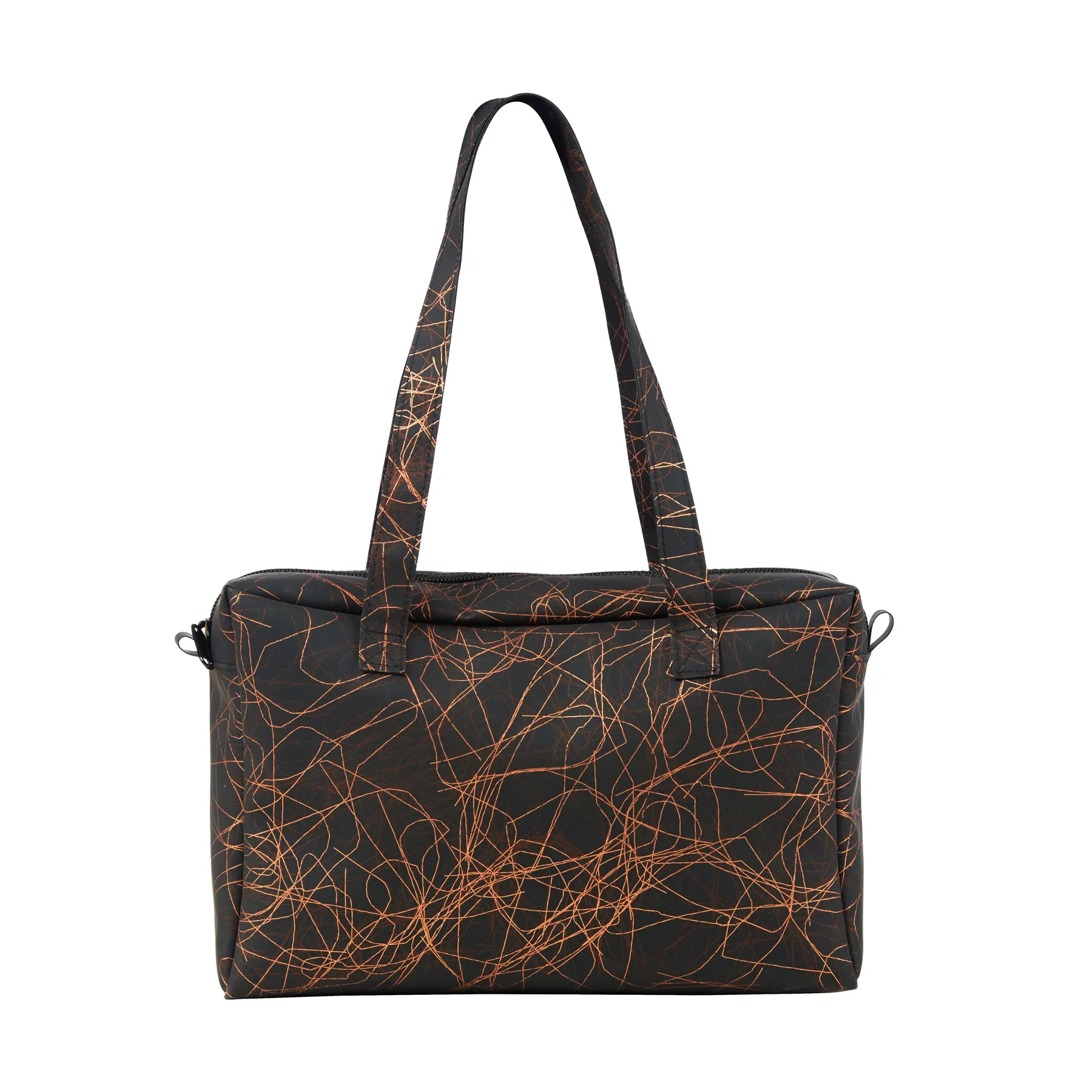 Zip Bag Metallic Threads Bronze on Black