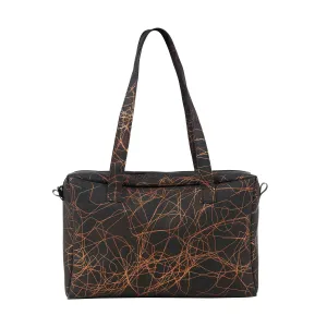 Zip Bag Metallic Threads Bronze on Black