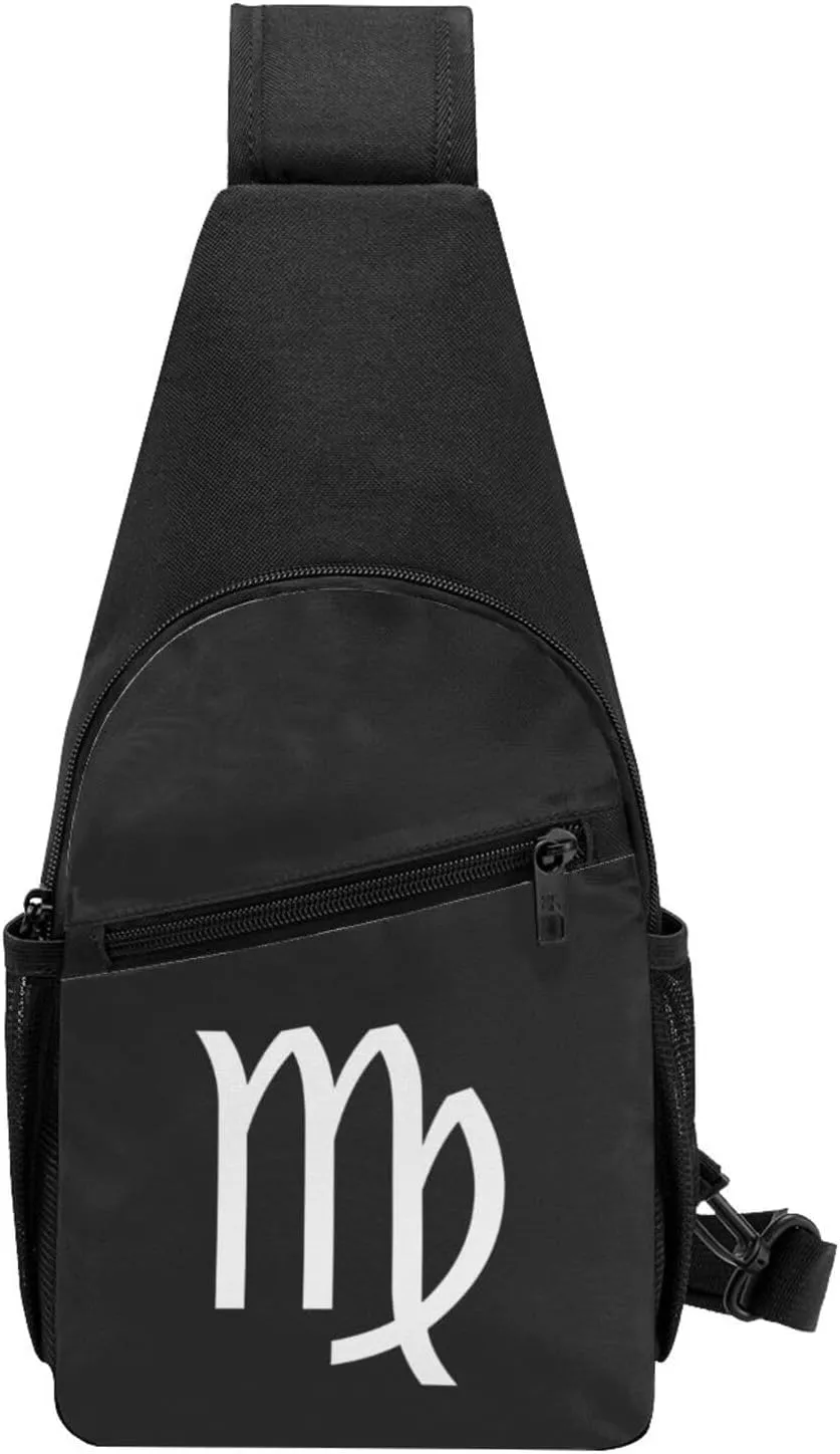 Zodiac Sign Virgo Crossbody Bags Adjustable Leisure Travel Crossbody Shoulder Bag Unisex